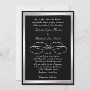 Giro plateado sobre la invitación a la boda elegan
