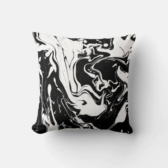 Giros abstractos en blanco y negro - almohada de t (Anverso)