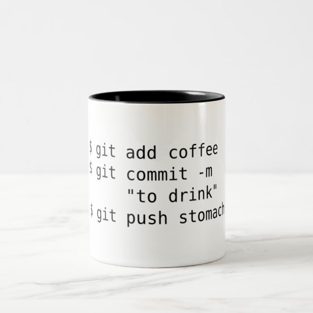 Git añade la taza de café (Centro)