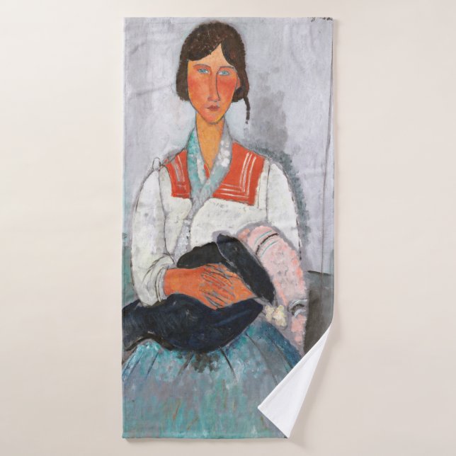 Gitana con bebé, Modigliani (Toalla de baño)