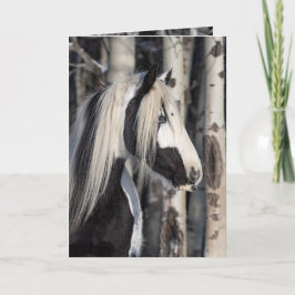 Gitana en el Bosque - Tarjeta de Saludo de Caballo