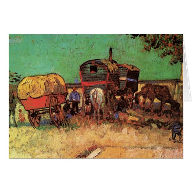 Gitanos con caravanas de Vincent van Gogh Card (Anverso (Horizontal))