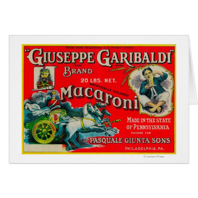Giuseppe Garibaldi Macaroni Label (Anverso (Horizontal))