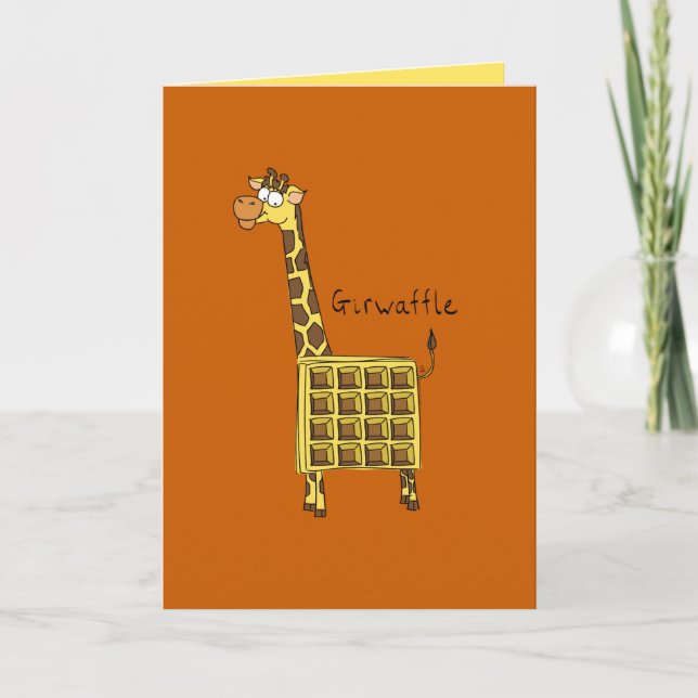 Giwaffle Giraffe Waffle Cute Tarjeta de felicitaci (Anverso)