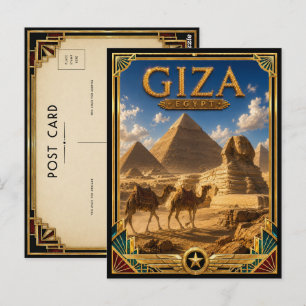 Giza Egipto Tarjetas Antiguas Pirámides & Esfinge