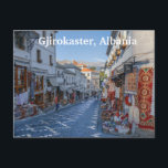 Gjirokaster, tarjeta postal de Albania<br><div class="desc">Postal para Gjirokaster,  Albania mostrando una calle con tiendas.</div>