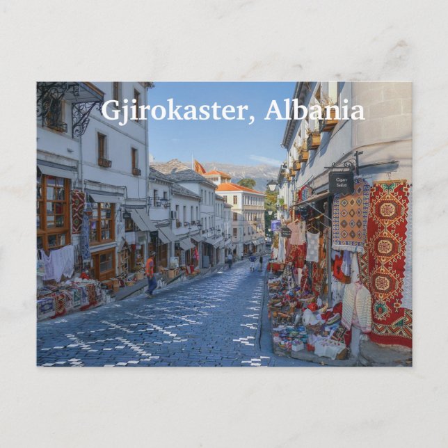 Gjirokaster, tarjeta postal de Albania (Anverso)