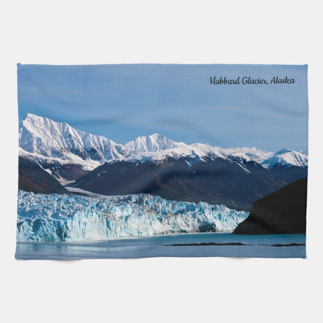 Glaciar Hubbard, toalla de té Alaska Kitchen (Horizontal)