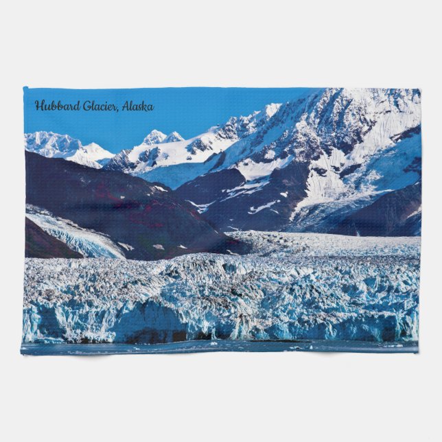 Glaciar Hubbard, toalla de té Alaska Kitchen (Horizontal)
