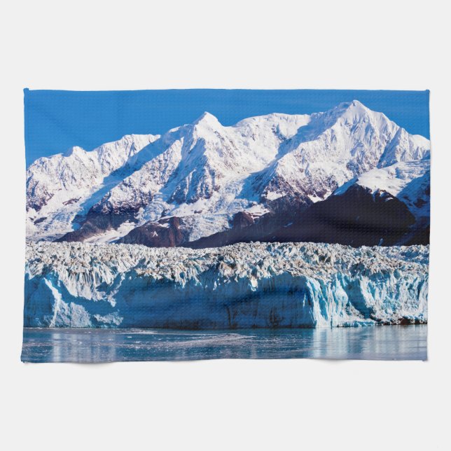 Glaciar Hubbard, toalla de té Alaska Kitchen (Horizontal)