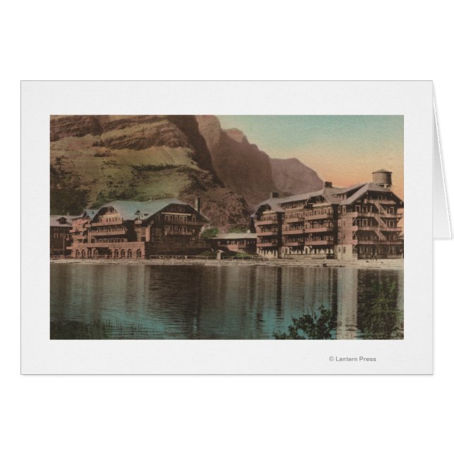 Glaciar, MT - Vista del Hotel Many Glacier (Anverso (Horizontal))