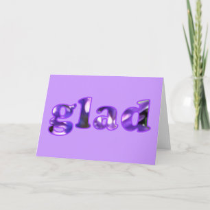 Glad, flores moradas, tarjetas de felicitación flo