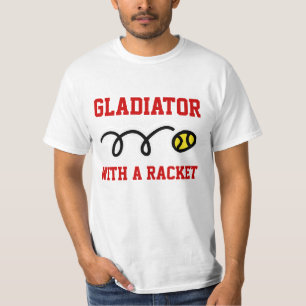 Gladiador con camiseta de tenis de raqueta