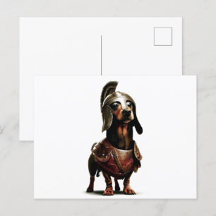 Gladiator Dachshund arte postal