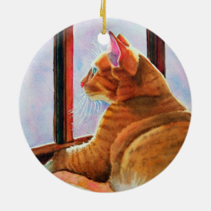 Gladys en una tela de mesa floral Ornamento de Nav