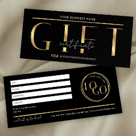 Glam Black & Gold Logotipo Spa Certificado de rega