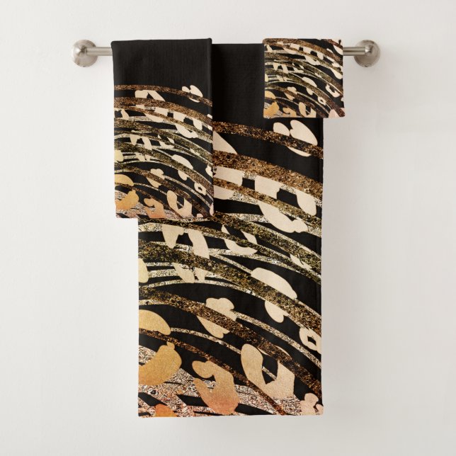 Glam Black Gold Naranja Bronze Cheetah Leopardo (In situ)