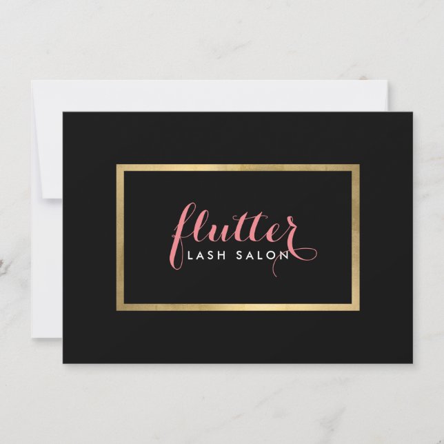 Glam Black Pink Gold Lash Salon Certificado de reg (Anverso)