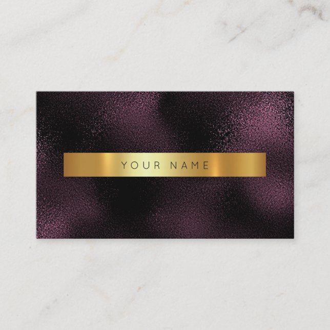Glam Burgundy Noir Gold Marble Vip tarjeta de pres (Anverso)