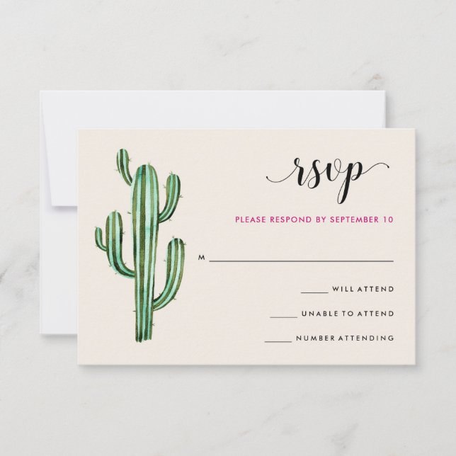 Glam Cactus | Respuesta Boda de franjas de desiert (Anverso)