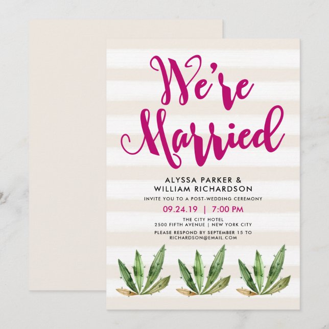 Glam Cactus | Somos Invitación casada (Anverso / Reverso)