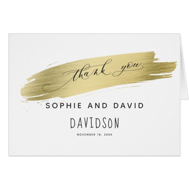 Glam Calligraphy Gold Stroke Gracias (Anverso (Horizontal))