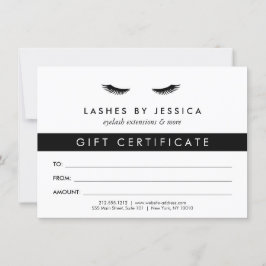 Glam Eyelashes Certificado de regalo en blanco y n