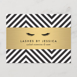 Glam Eyelashes con tarjeta postal de patrón negrit
