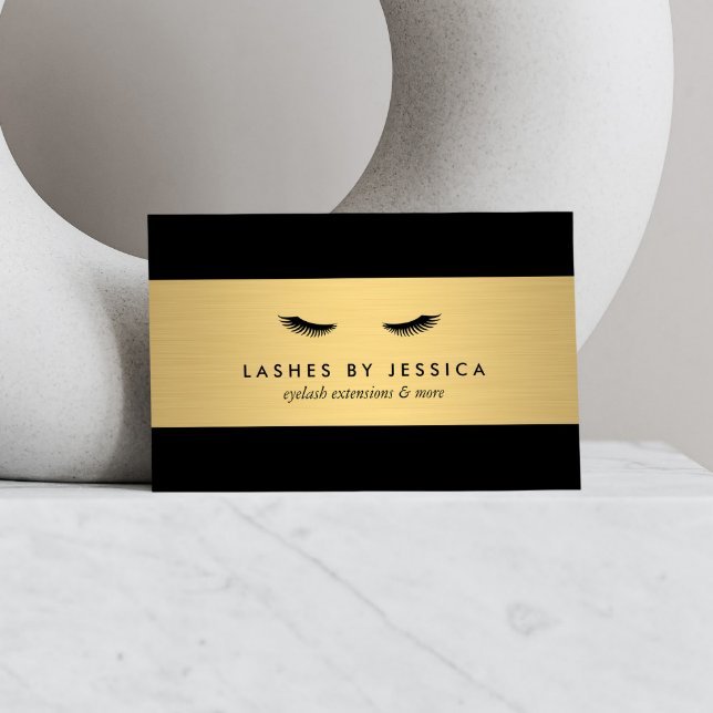 Glam Eyelashes Tarjeta de presentación de oro y ne (Subido por el creador)