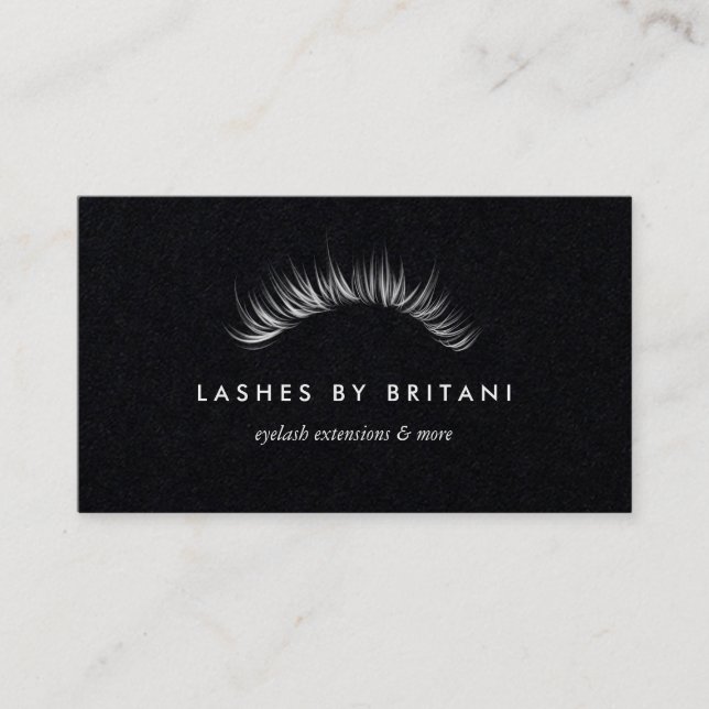 Glam Eyelashes texto blanco Tarjeta de presentació (Anverso)