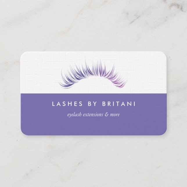 Glam Eyelashes texto blanco Tarjeta de presentació (Anverso)