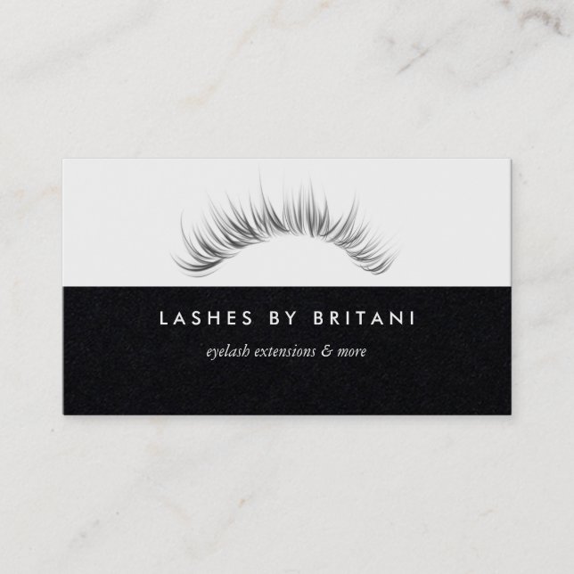 Glam Eyelashes texto blanco Tarjeta de presentació (Anverso)