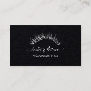 Glam Eyelashes texto blanco Tarjeta de presentació