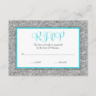 Glam Faux Purpurina Plata Azul Verde azulado RSVP
