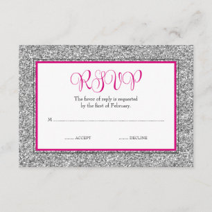 Glam Faux Purpurina Silver Pink RSVP