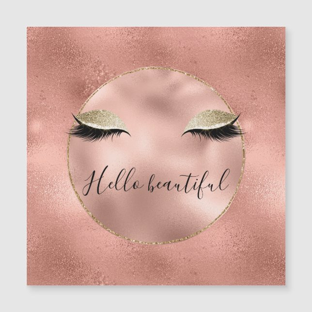 Glam Glitzy Black Eyelashes de oro rosado Rosa (Anverso)