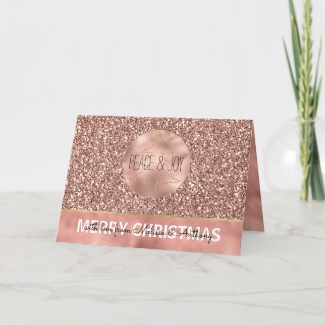 Glam Glitzy Purpurina Rosa de Navidad (Anverso)