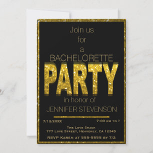 Glam Gold   Invitación a la Bachelorette Party