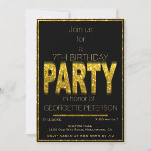 Glam Gold Invitación a la fiesta de cumpleaños