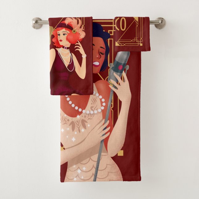 Glam Ladies Gold Burgundy, del Art Deco de los año (In situ)