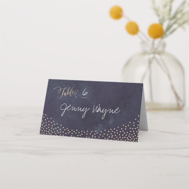 Glam night faux gold purpurina tarjetas de plaza (Anverso)