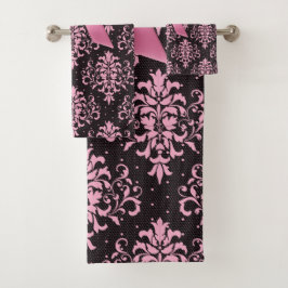 Glam Pink Bow-Rosa Lace-Negro