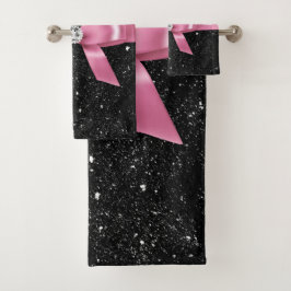 Glam Pink Bow-Zebra Print-Black Sparkle