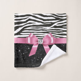 Glam Pink Bow-Zebra Print-Black Sparkle