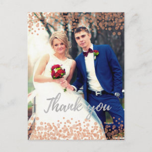 Glam Pink Bubbles Moda Caligrafía Gracias Tarjeta