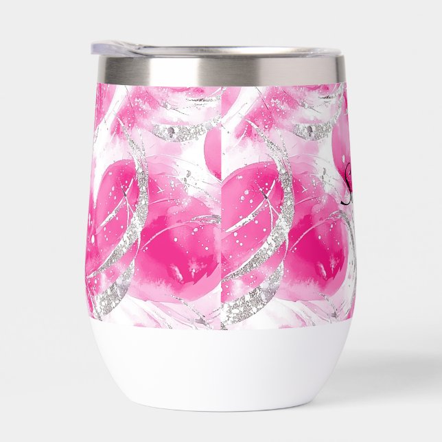 Glam Pink Silver Resumen Círculos (Derecho)