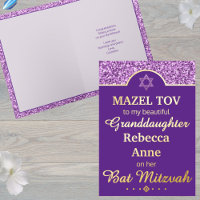 Glam Púrpura Niece Bat Mitzvah Gold