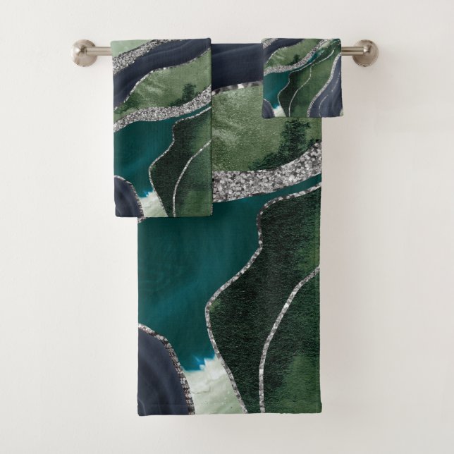 Glam Purpurina de plata de águila verde azul de má (In situ)