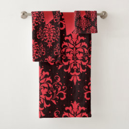 Glam Red Bow-Red Lace-Black