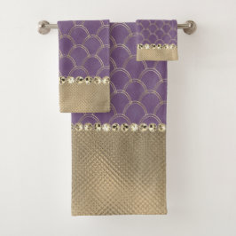 Glam Relieve metalizado dorado morado y falso